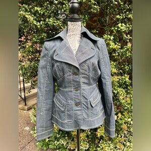 Karen Millen Blue-Gray Denim Women's Jacket US 8 fits 6